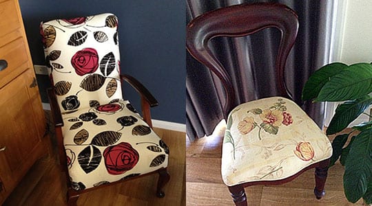 The Upholstery Man reupholstered chairs for About Page