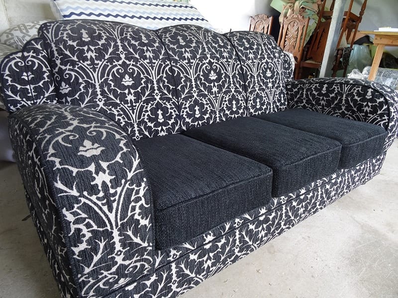 furniture reupholstery gray patterned lounge